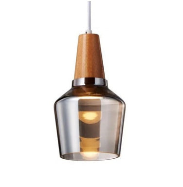 Modern Glass & Wood Pendant Light