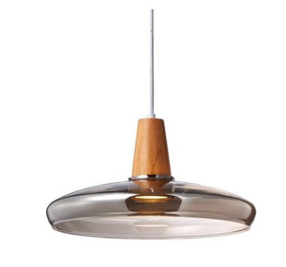 Modern Glass & Wood Pendant Light
