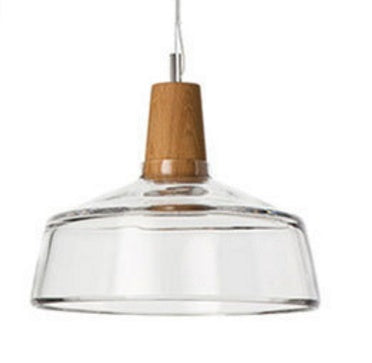 Modern Glass & Wood Pendant Light