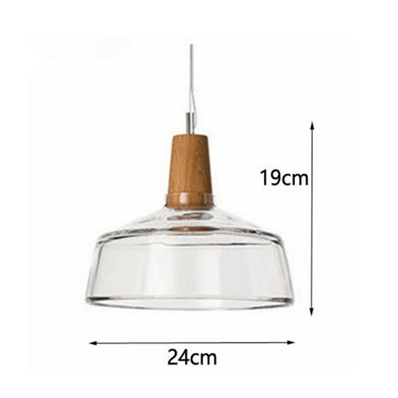Modern Glass & Wood Pendant Light