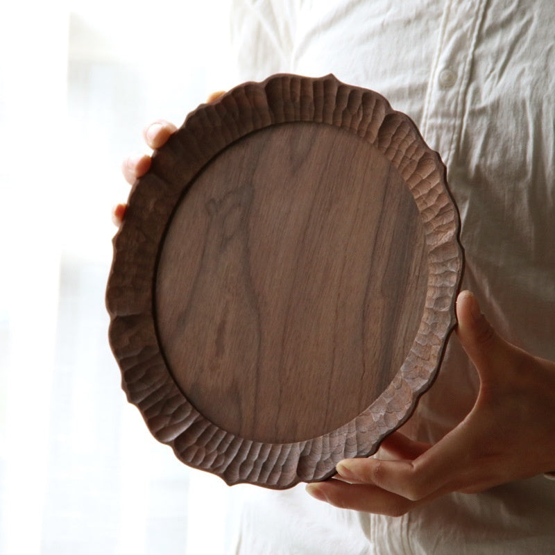 Handcarved Japanese Wooden Plates