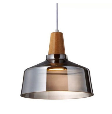 Modern Glass & Wood Pendant Light