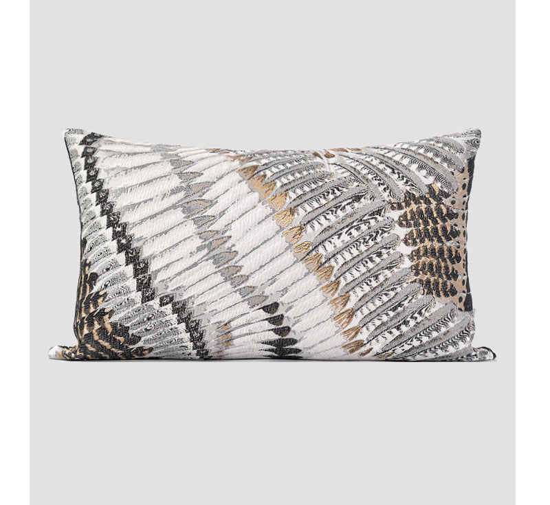Feather Embroidered Cushions