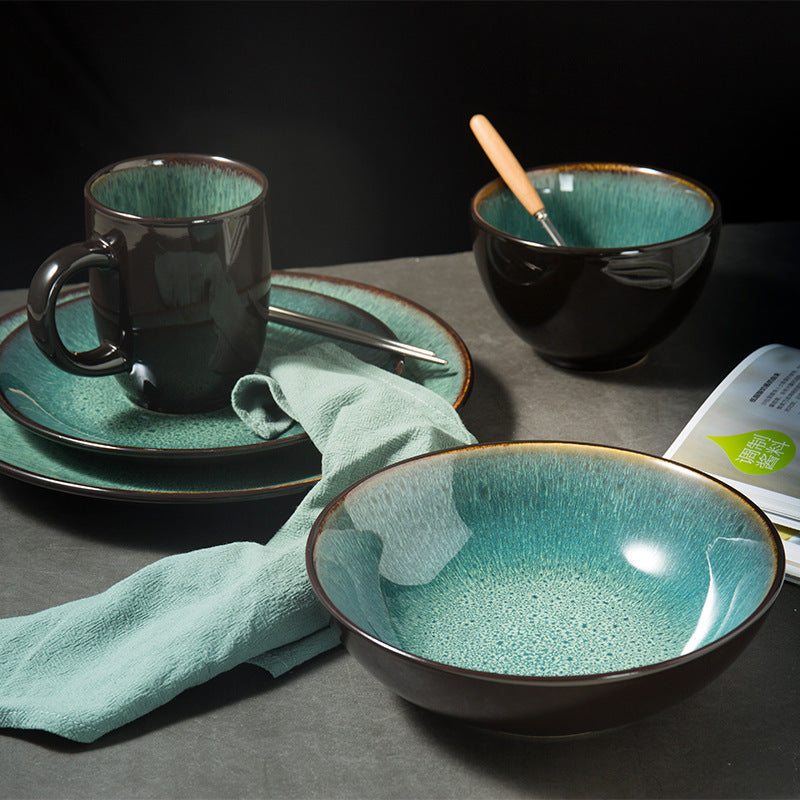 Deep Sea Green Ceramic Dinnerware Set