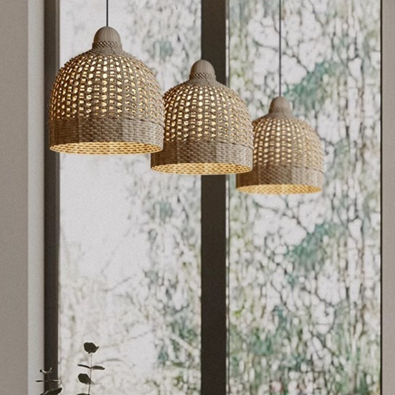 Drum Rattan Ceiling Light