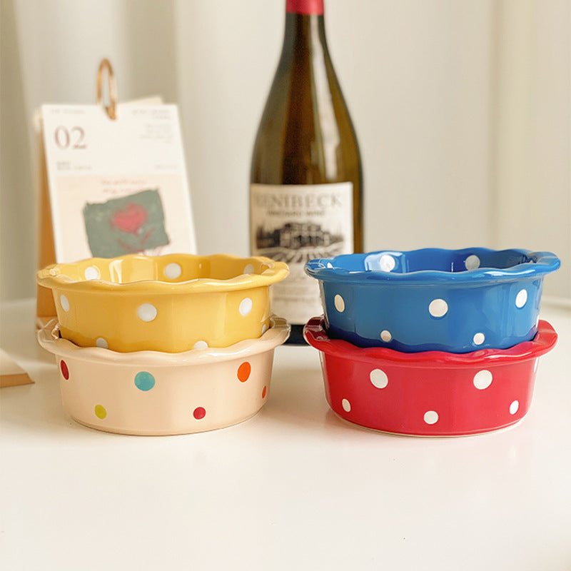 Polka Dot Ceramic Bowl