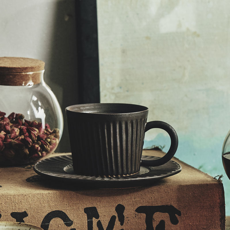 Caviler Pottery Cup With Saucer