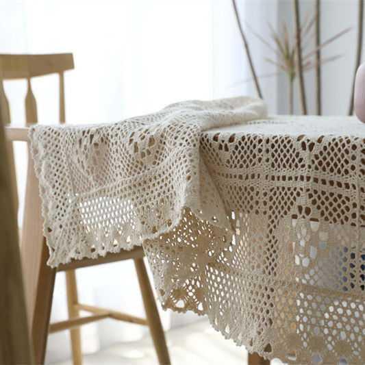 Pastoral Cotton Hand Crocheted Tablecloth