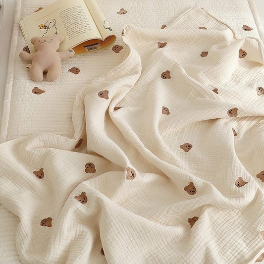 Bear Cotton Muslin Blanket