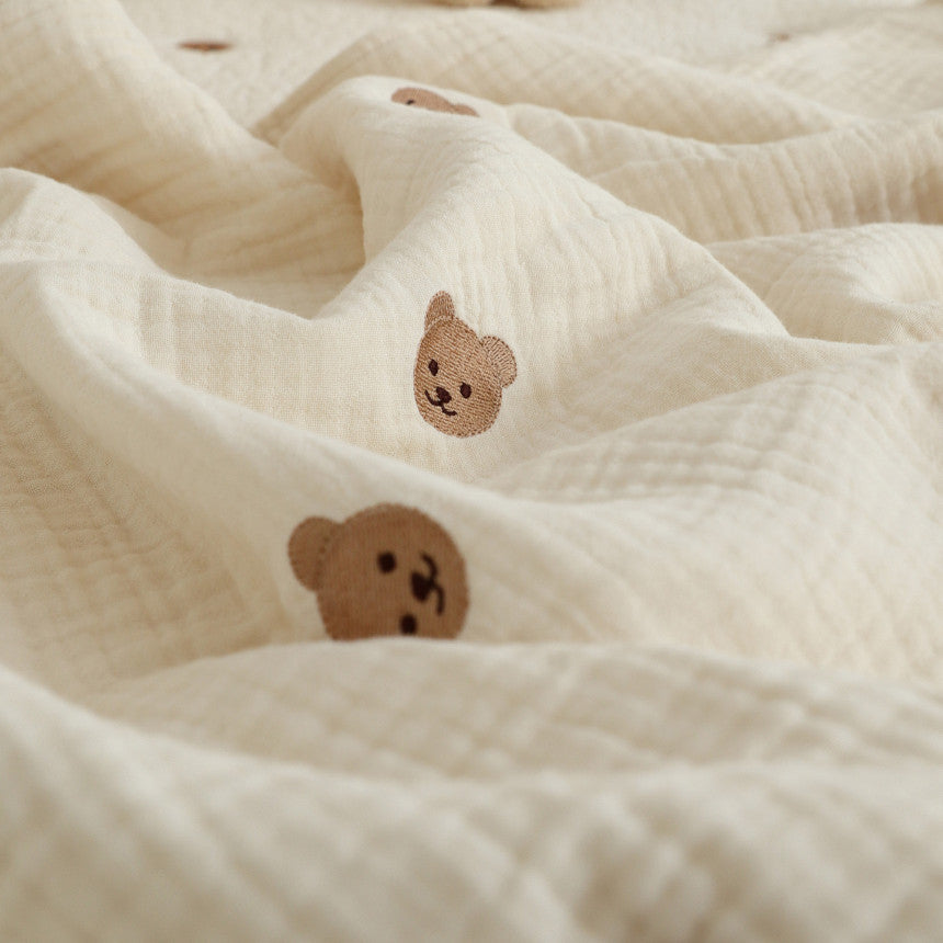 Bear Cotton Muslin Blanket