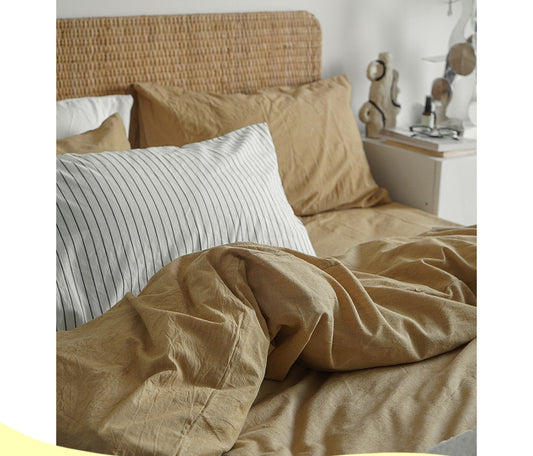 Tan Nordic Cotton Bedding Set