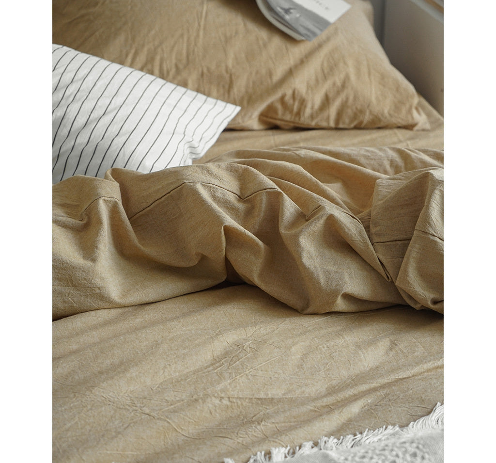 Tan Nordic Cotton Bedding Set