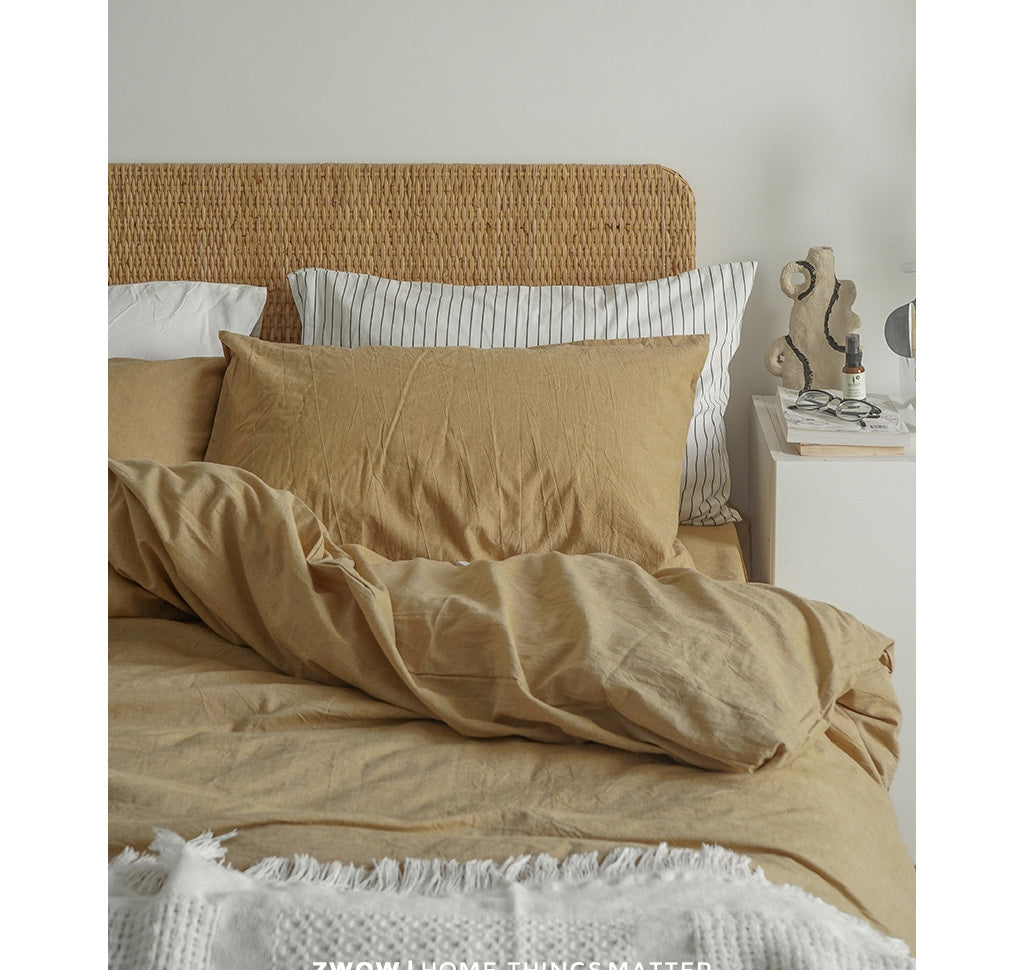 Tan Nordic Cotton Bedding Set