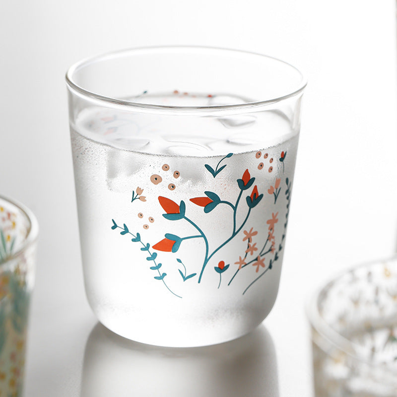 Ditsy Printed Glass Cup