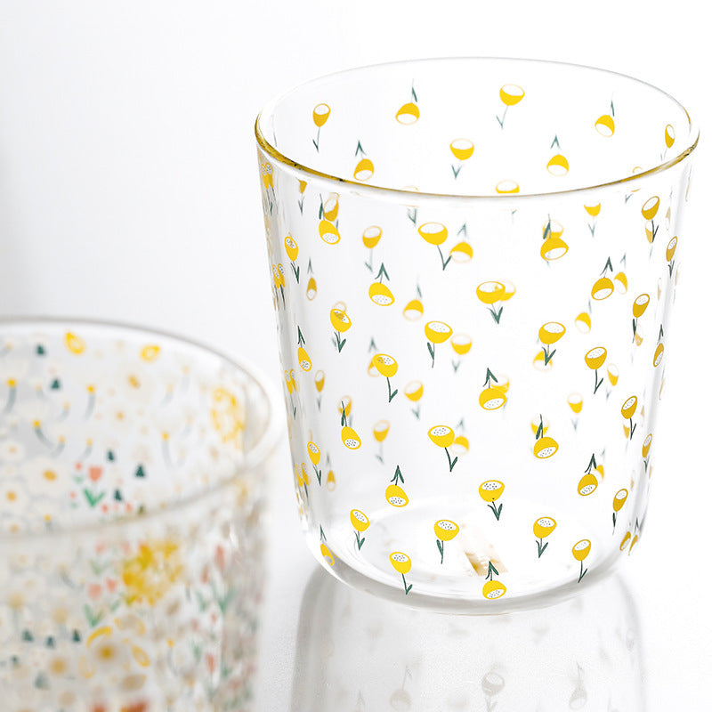 Ditsy Printed Glass Cup