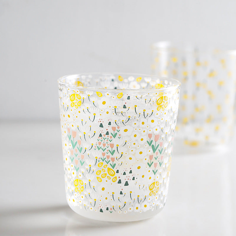 Ditsy Printed Glass Cup