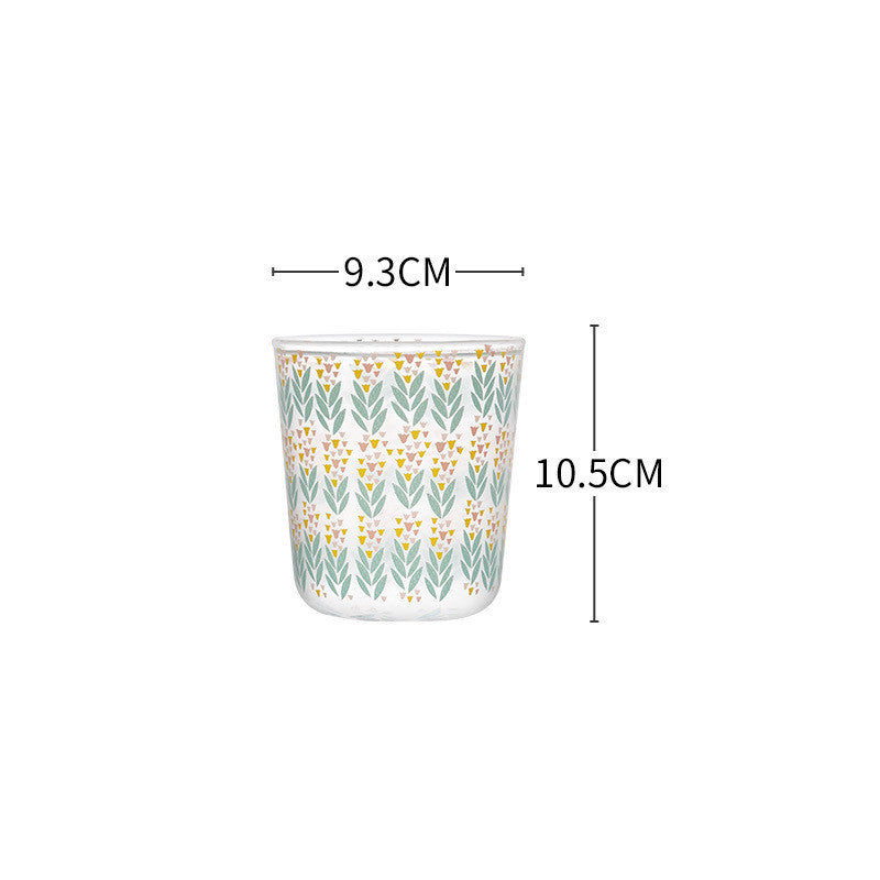 Ditsy Printed Glass Cup