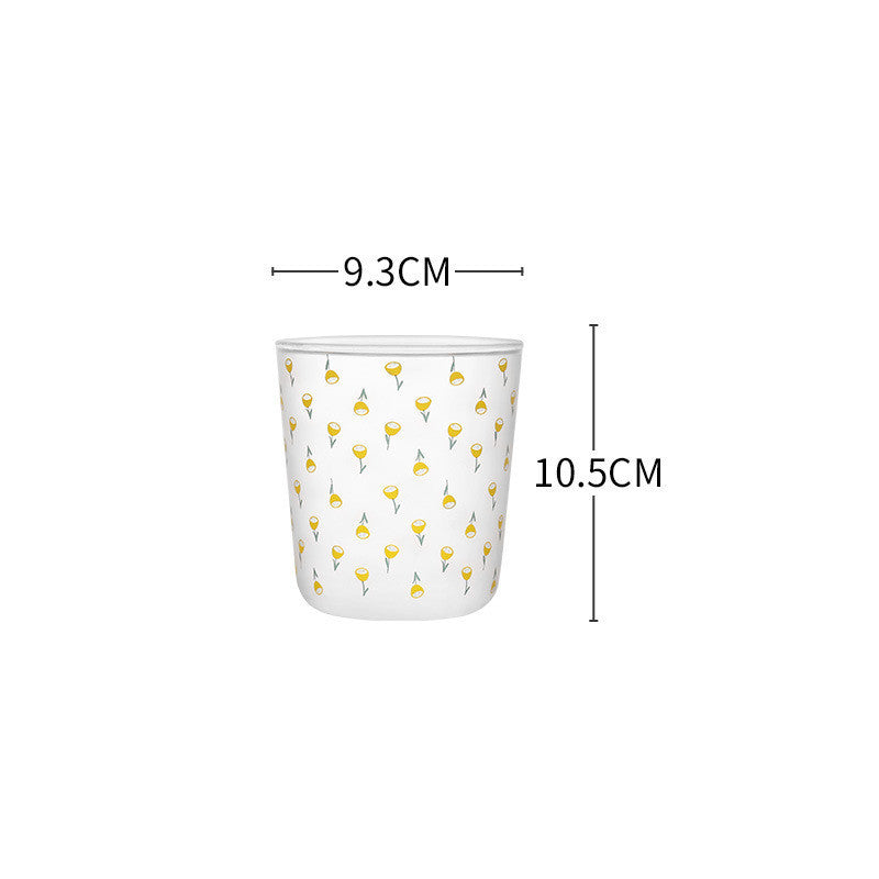 Ditsy Printed Glass Cup