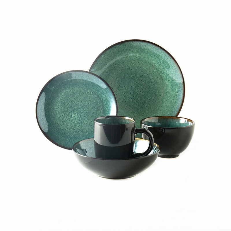 Deep Sea Green Ceramic Dinnerware Set