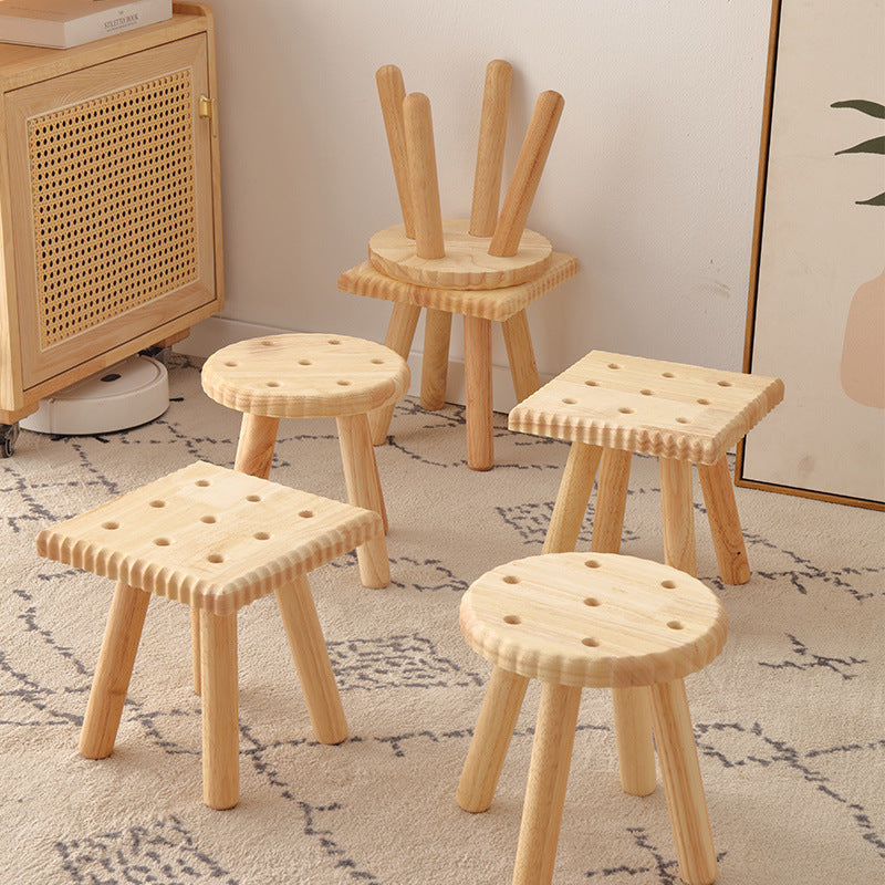 Biscuit Natural Wood Stool