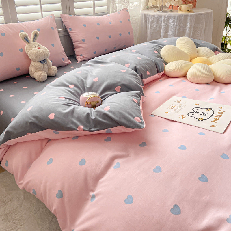 Love Hearts Reverseble Bedding Set