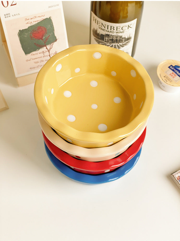 Polka Dot Ceramic Bowl