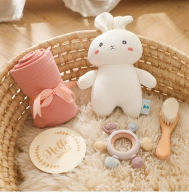 Baby Gift Set With Rattan Case