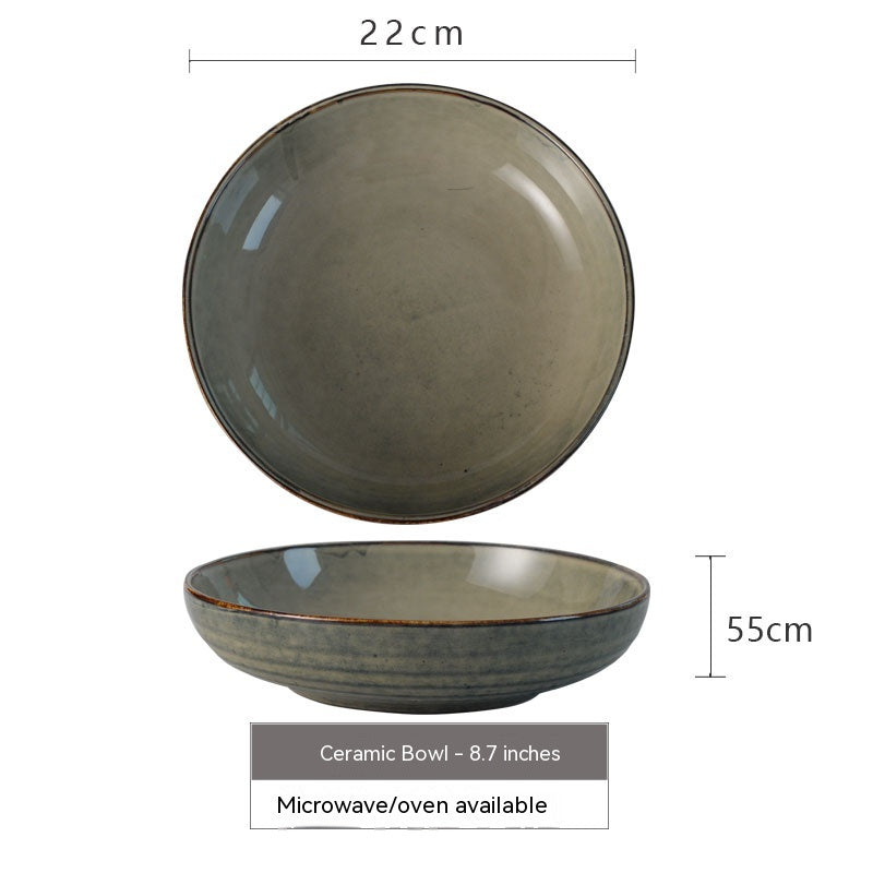 Green Glaze Kiln Japanese Ceramic Bowl