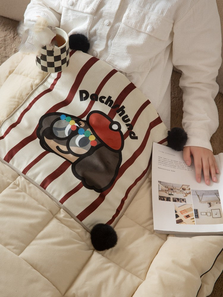 Dachshund Retro Pillow and Quilt
