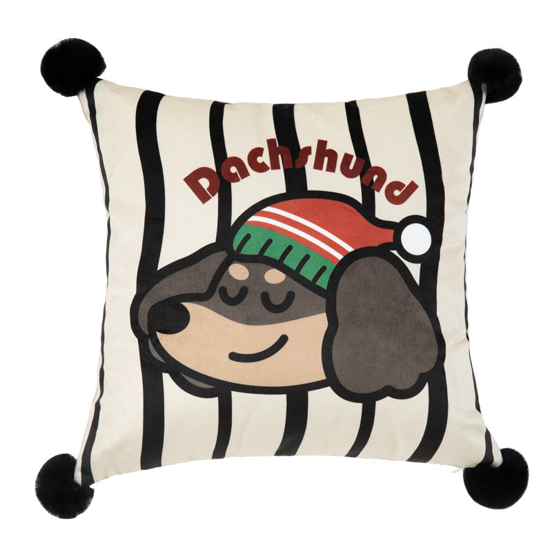 Dachshund Retro Pillow and Quilt
