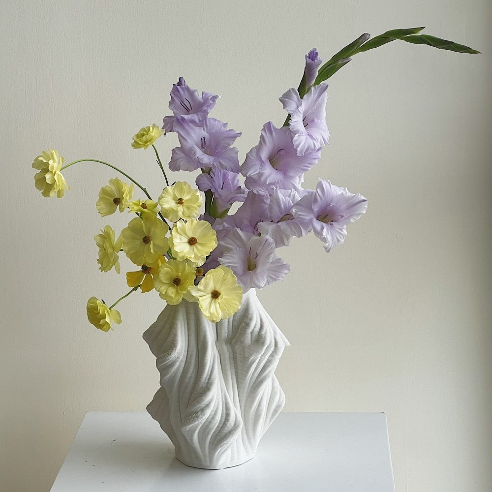 3D Printed White Ceramic Vase