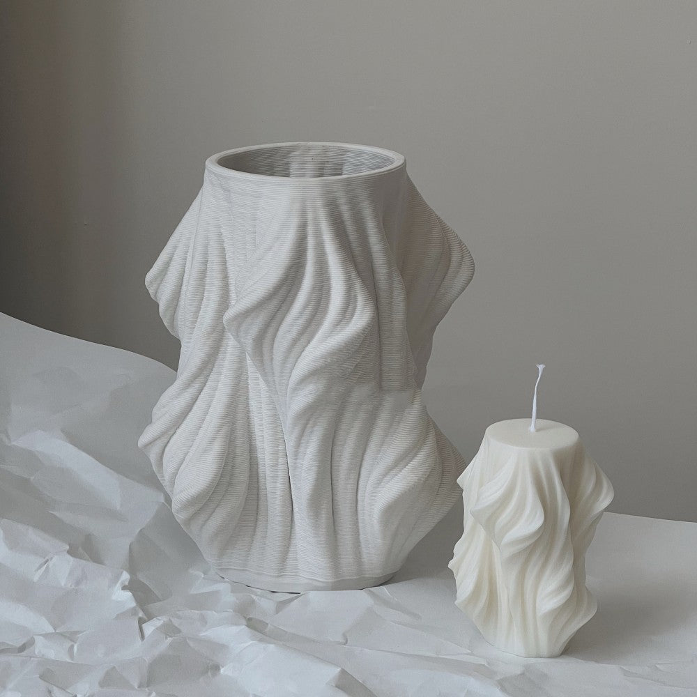 3D Printed White Ceramic Vase