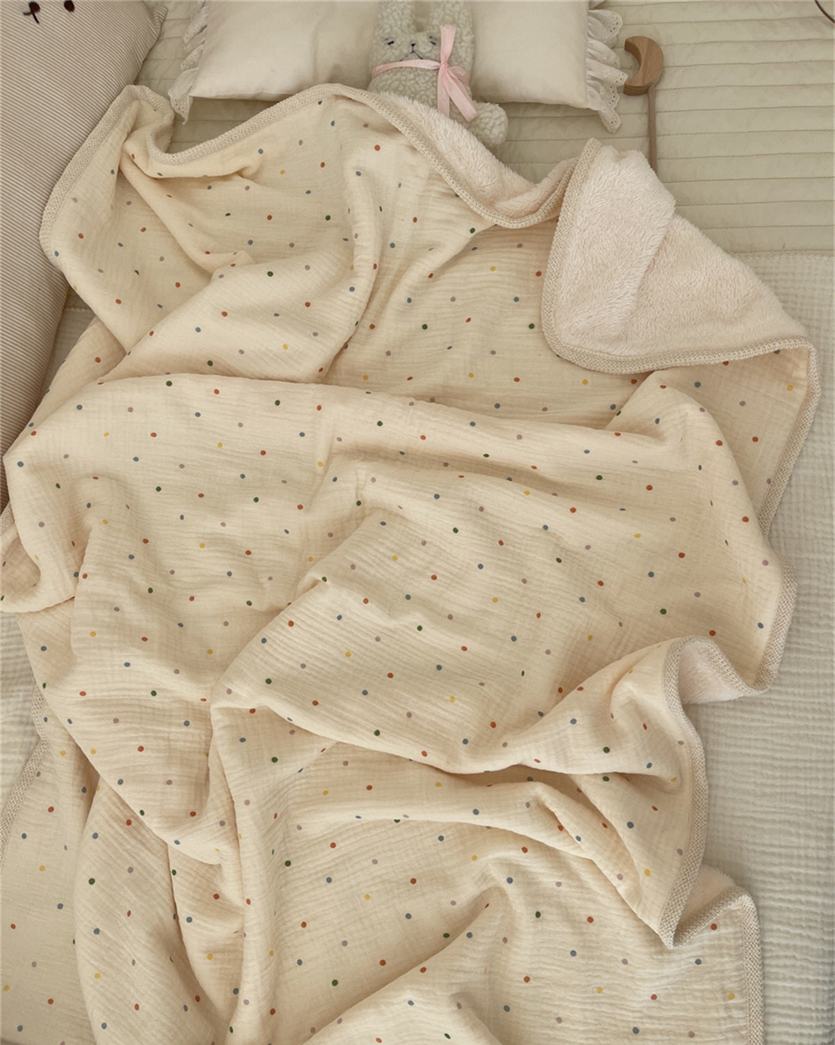 Cotton and Fleece Plush Blanket