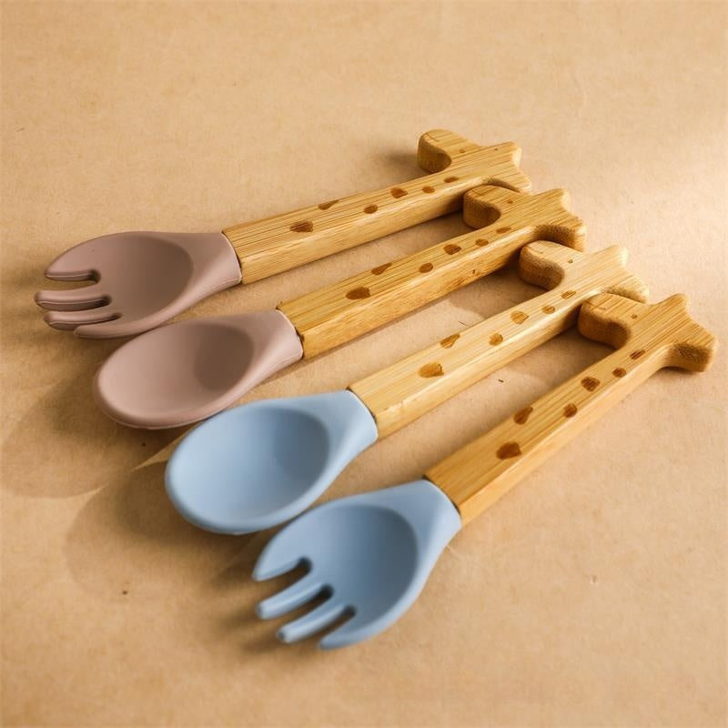 Giraffe&Bear Spoon and Fork Set