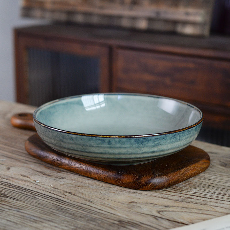 Green Glaze Kiln Japanese Ceramic Bowl