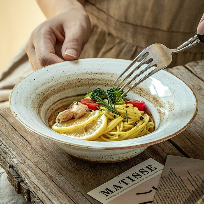 Handmade Brushed Ceramic Bowl