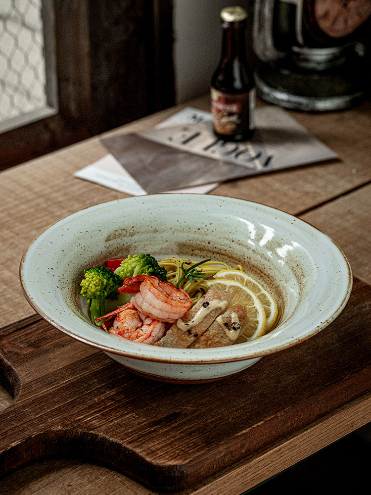 Handmade Brushed Ceramic Bowl