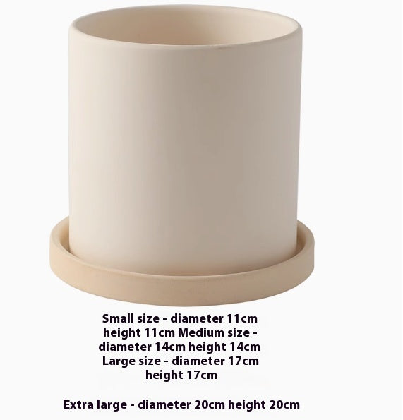 Nordic Cream Stoneware Flower Pot