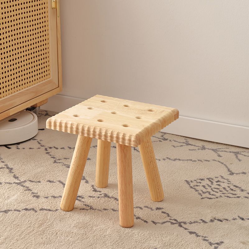 Biscuit Natural Wood Stool