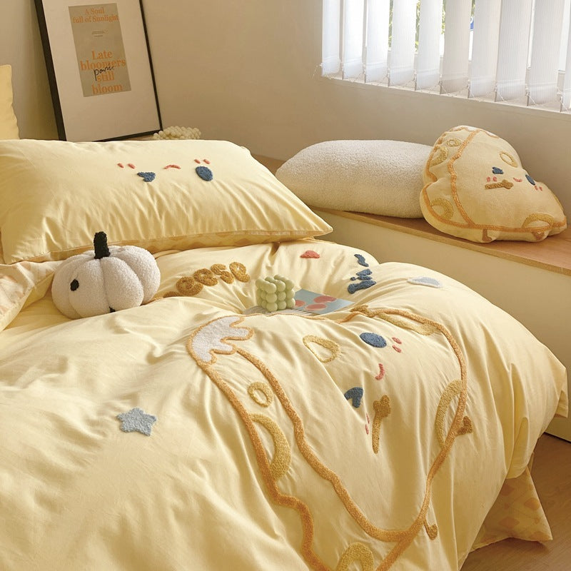 Washed Cotton Embroidered Bedding Set