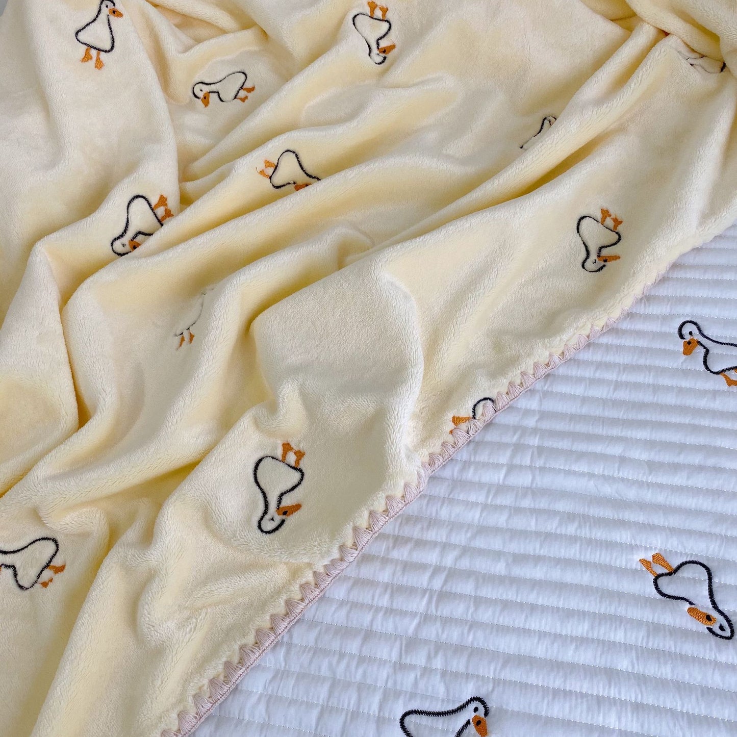 Luxurious Embroidered Flannel Blanket