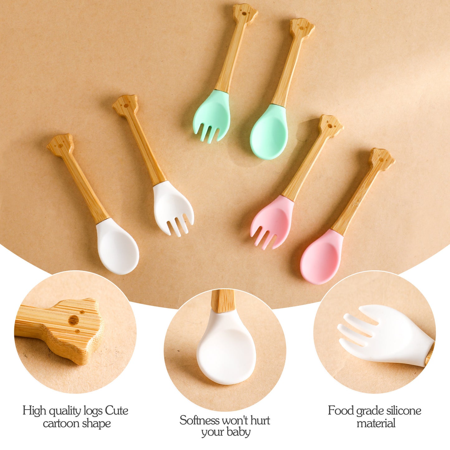 Giraffe&Bear Spoon and Fork Set