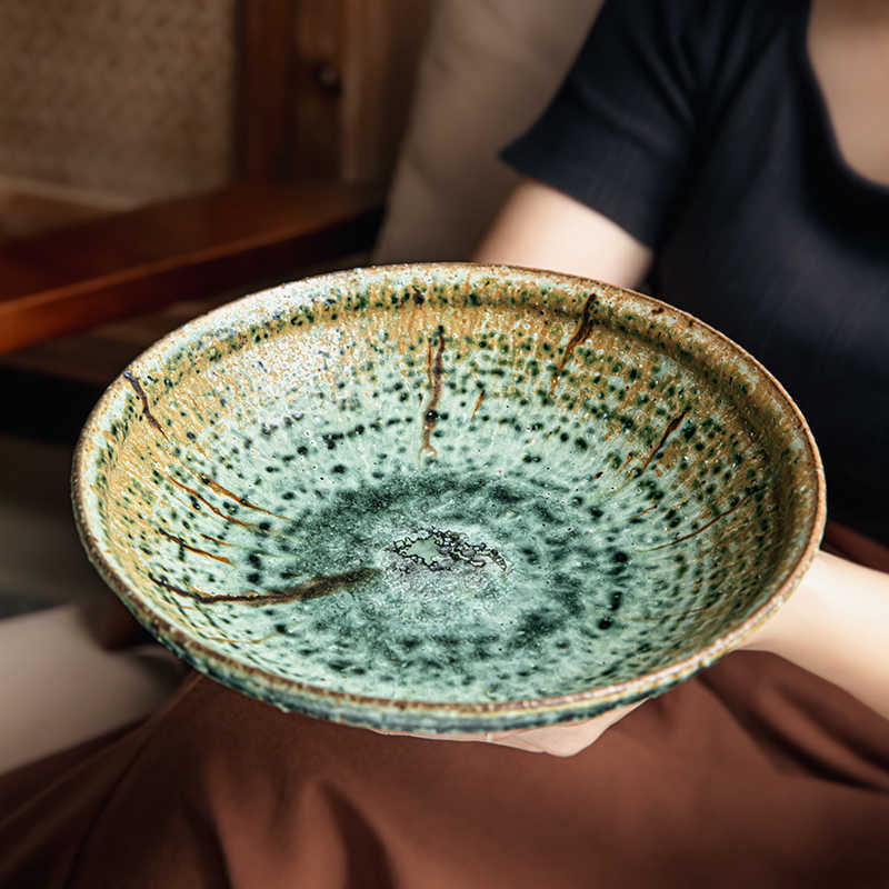 Green Color Glazed Stoneware Bowl