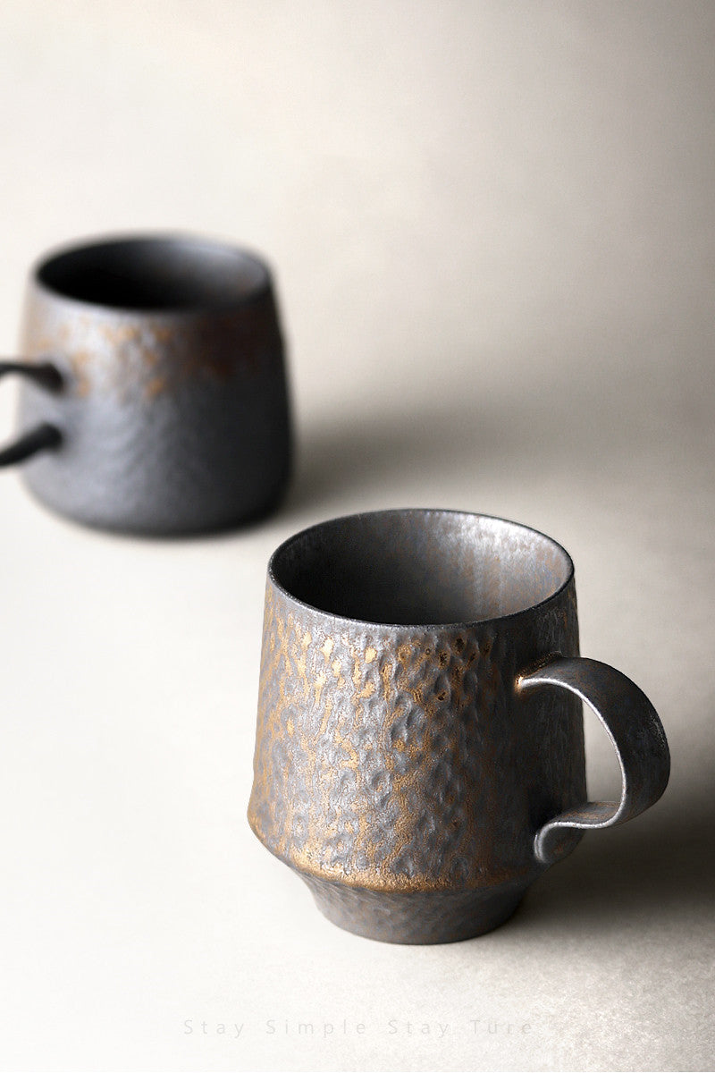 Japanese Kiln Black Rustic Mugs