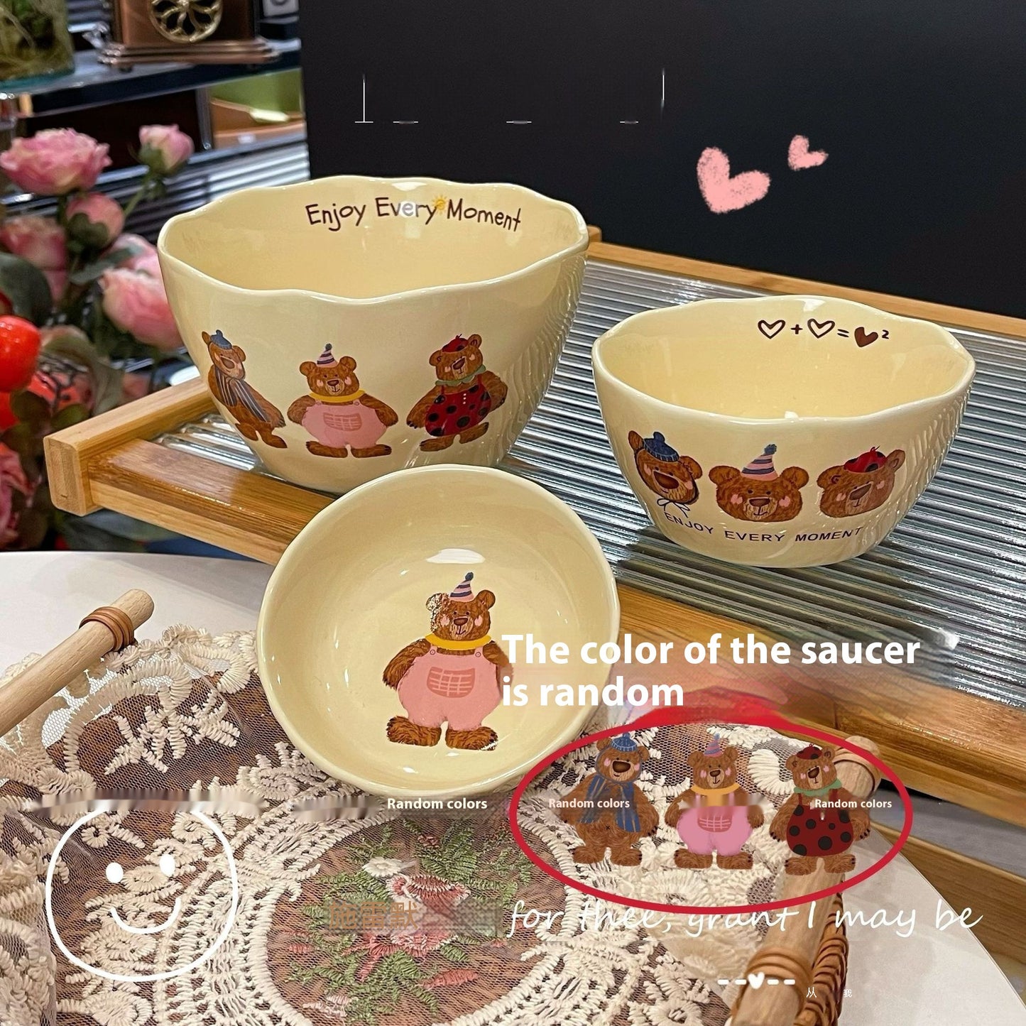 Cute Three Bear Ceramic Tableware