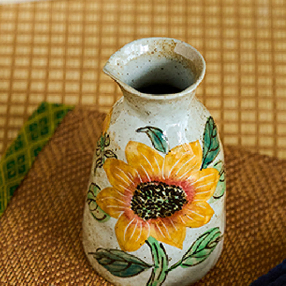 Hand Drawn Sunflower Ceramic Tea Set