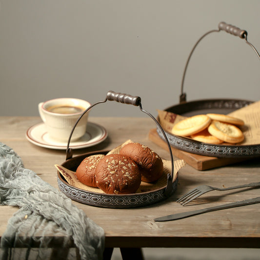 Retro Iron Tray With Handle