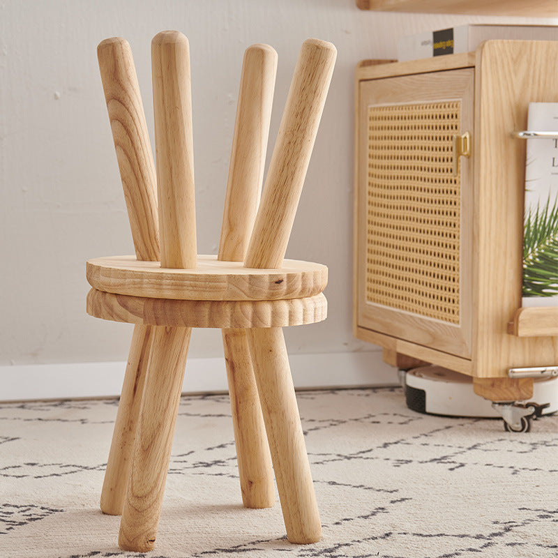 Biscuit Natural Wood Stool