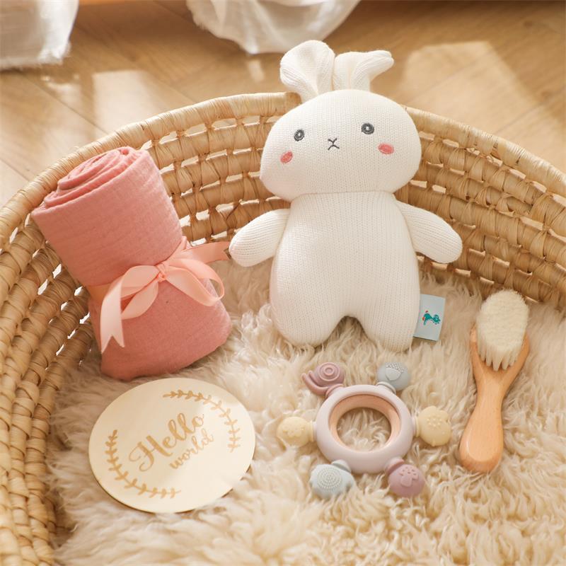 Baby Gift Set With Rattan Case