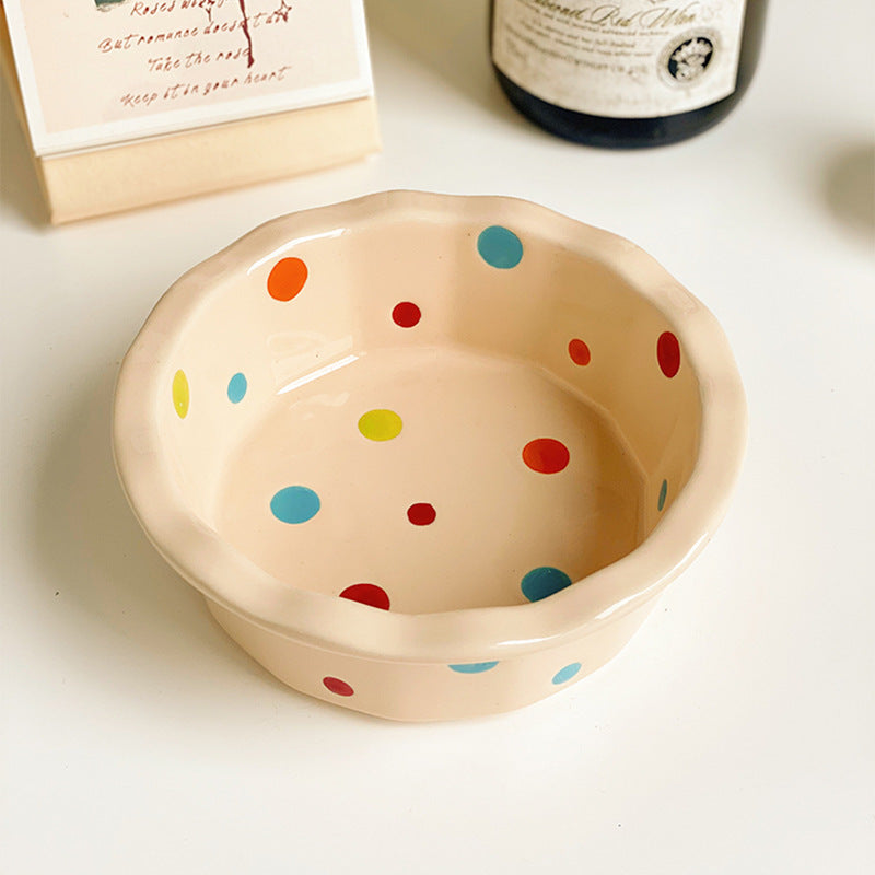 Polka Dot Ceramic Bowl